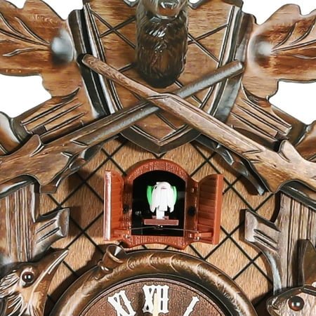 Griptix Wooden Hunter wall Clock Vintage German Black Forest Wall Clock NEW