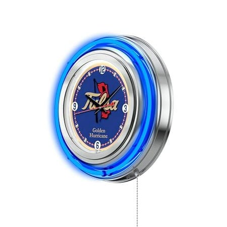 HBS NCAA Unisex-Adult Double Neon Ring, 15 Dia. Logo Clock
