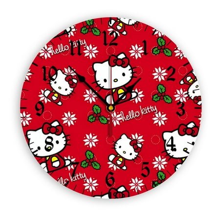Hello Kitty Cute Round Digital Wall Clock 10inch-25cm