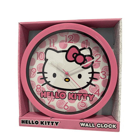 Hello Kitty Pink Wall Clock – Cute Sanrio Room Decor for Kids and Women