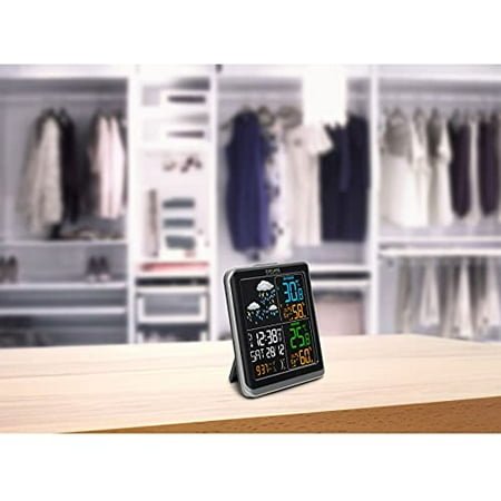 Home Weather Station Radio Controlled Alarm Clock With Color Display And Remote Sensor