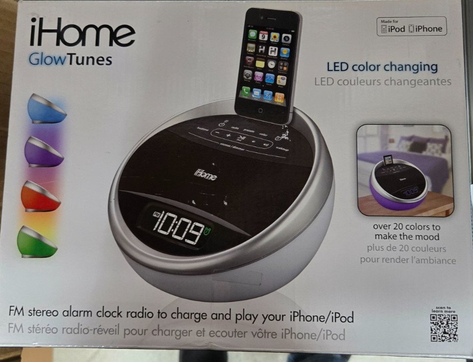 iHome iA17 Glow Tunes Color Changing Stereo FM Alarm Clock Radio