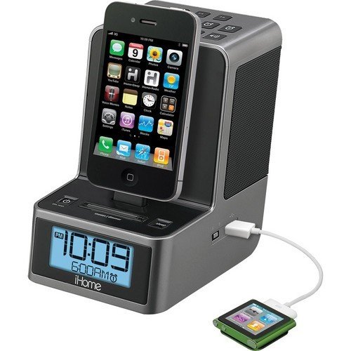 iHome iD37 FM Stereo Dual Alarm Clock Radio Dock for older iPad iPhone or iPod