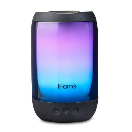 iHome PlayGlow Portable Waterproof Bluetooth Speaker w/ Color Changing Lights & Rechargeable Battery