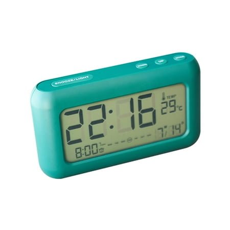 IMossad Rechargeable Electronic Clock with 170° Wide Angle LCD Display - Three Alarm Groups, Date, Temperature, and Night Light Functionality