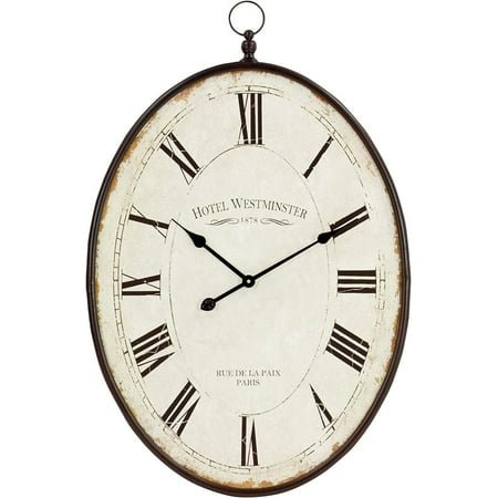 **ines large oval wall clock