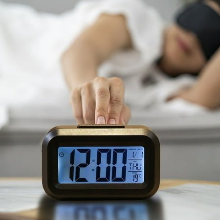 InsCrazy Alarm Clock, LED Night Light Alarm Clock Multi Functional Snooze Alarm Clock with Timed Night Light Children's Bedside Electronic Small Alarm Clock Birthday Gifts