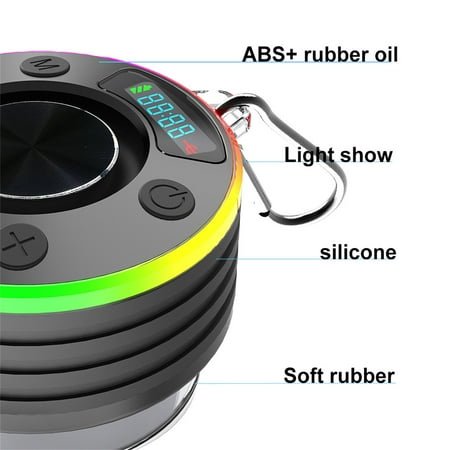 IPX7 Waterproof Bluetooth Speaker with Radio & Clock, Mini Wireless Portable Shower Speaker for Bathroom, Outdoor, Dustproof, Long Battery Life