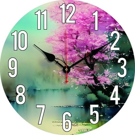 Italian Scenery Wall Clock Kitchen Decor Wall Art Silent Non Ticking Large Round Wall Clocks For Living Room Bedroom Office