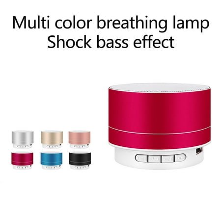 Jacenvly 2024 New Alarm Clock Radio Metal Bluetooth Audio Phone Computer Mini Speaker Led Memory Card Luminous Mini Audio Silver