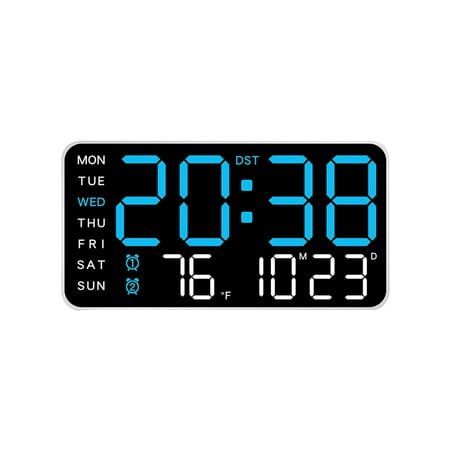 JOGZMZ Digital Wall Clock with Large LED Screen Display, 8.5 Inch Smart Digital Alarm Clocks with Temperature, Date for Living Room Bedroom Office Store