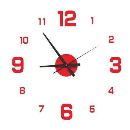 JOGZMZ Large DIY Wall Clock Silent Non-Ticking, Frameless Analog Clock Acrylic Modern Style Battery Operated Wall Clock for Living Room, Bedroom Indoor Use