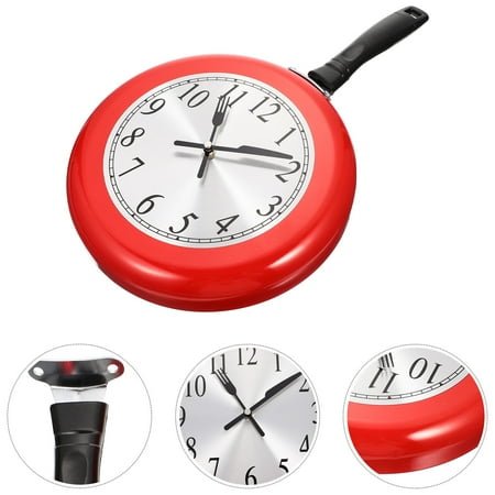 KALLORY 1 Set of Kitchen Wall Clocks Modern Design Stainless Steel for Home Decor