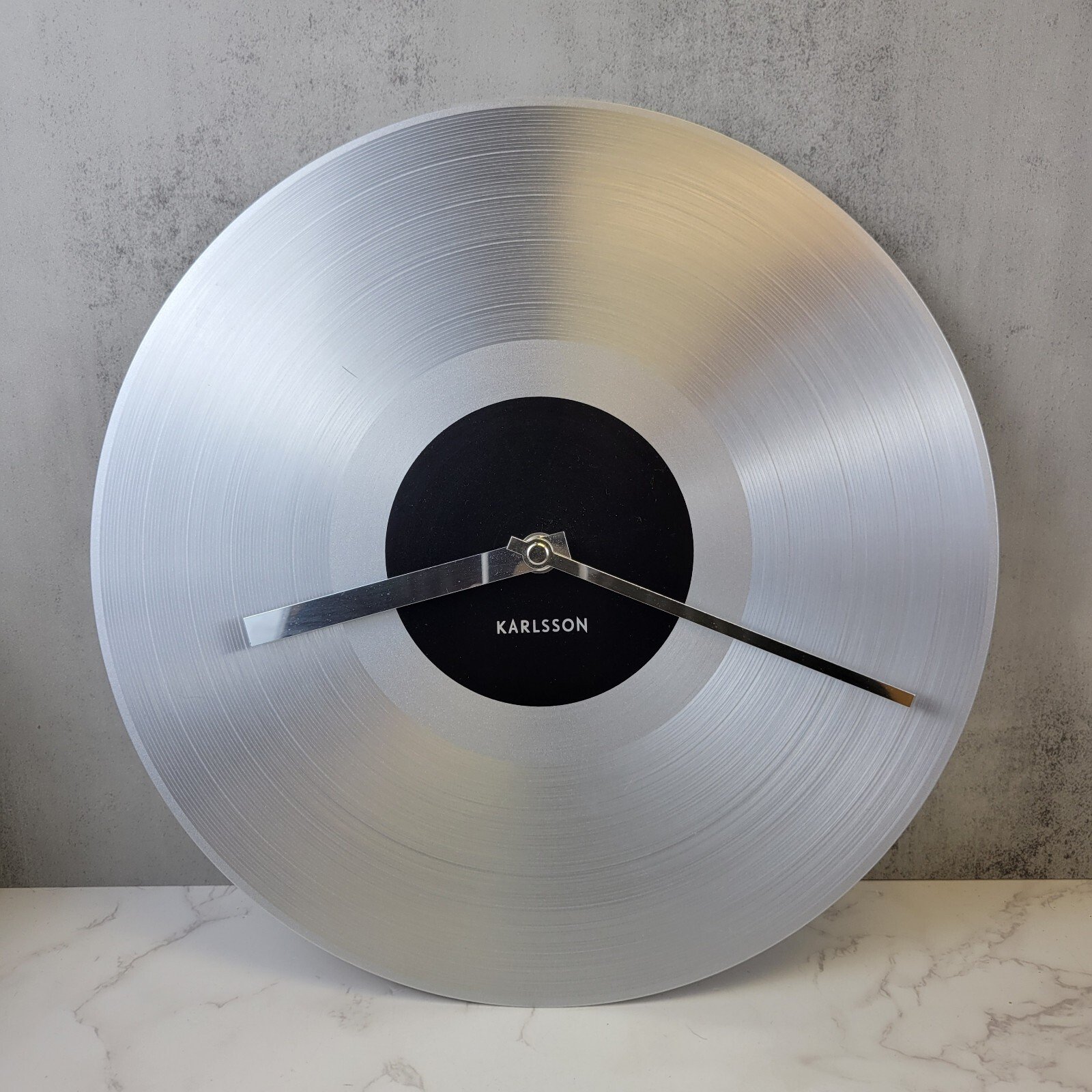 Karlsson Wall Clock Platinum Record Aluminum Silver