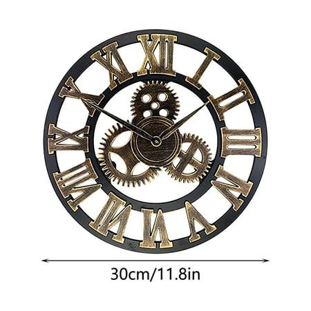 Kedshhgu Clearance Vintage Steampunk Industrial Decor Gear Clock European Retro Clock