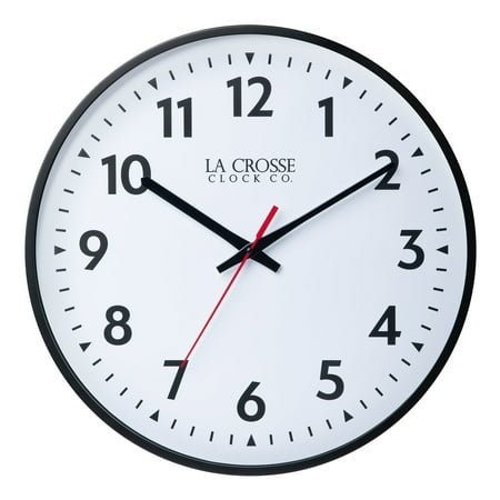 La Crosse Clock 19-inch Commercial Silent Quartz Analog Wall Clock, 404-3048-INT