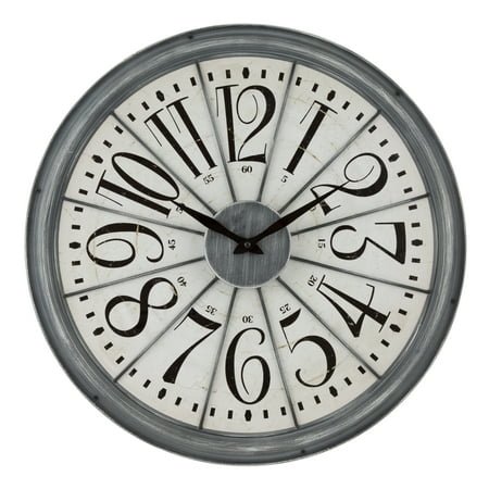 La Crosse Clock 20 Antique Gray Contemporary Quartz Analog Wall Clock, 404-3950