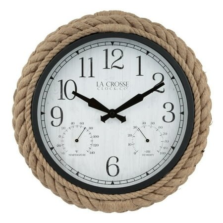 La Crosse Technology La Crosse Clock 14 Rowan In/Outdoor Rope Quartz Wall Clock