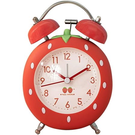 LANFENG Strawberry Alarm Clock Twin Bell Loud Alarm Backlight Perfect for Heavy Sleepers Bedroom Decoration