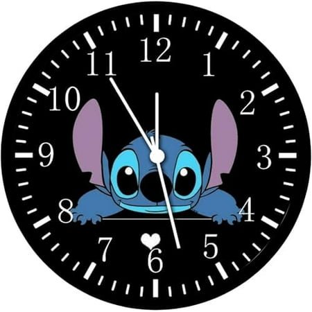 Large 12 Stitch Wall Clock Clear Glass Face Silent Non-Ticking Nice for Gift or Décor G209