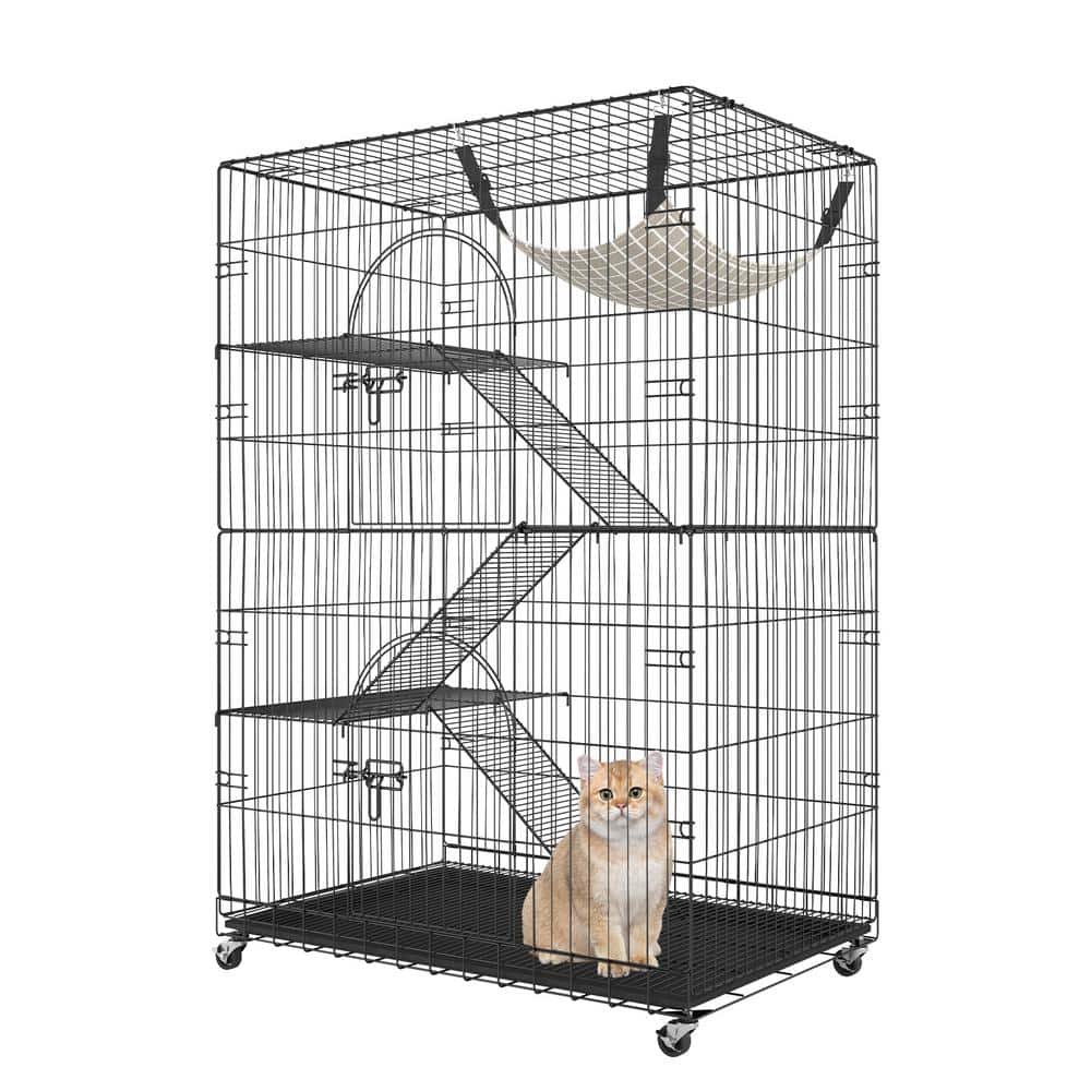 Large Cat Cages 35.4 in. x 23.6 in. x 51 in. 4-Tier...