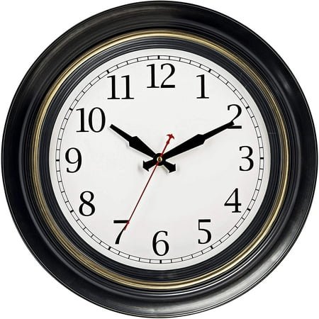 Large Wall Clock 18 Quality Quartz Silent Non Ticking, Battery Operated for Home/Living Room/Over Fireplace, Beautiful Decorative Timeless Stylish Dark Brown XL Clocks, Easy to Read