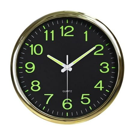 Large Wall Clock Glow In Dark Silent Quartz Indoor Outdoor Luminous Decor 12'' X8U8