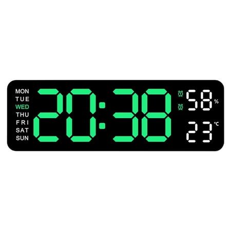 LED Digital Alarm Clock with Temperature, Humidity Display, Silent Operation, Countdown Timer, Jump Seconds - Multifunctional Bedside Clock for Home Decor, Bedroom - Clear Display, Modern Design