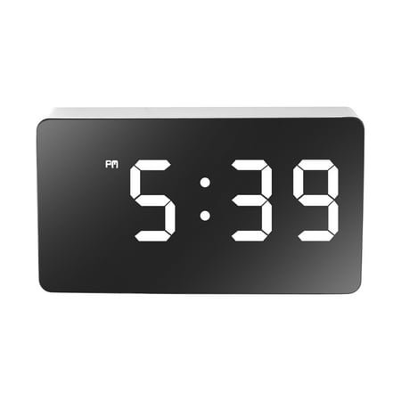 LED Multifunctional Mirror Clock, Digital Alarm Snooze Display Time Night LCD Light,Desktop USB 5V/No Battery Home Decor