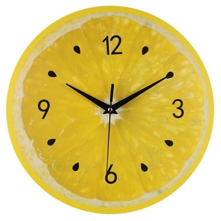 Lemon Fruit Wall Clock Clocks Home Decor Living Room Tropical Art