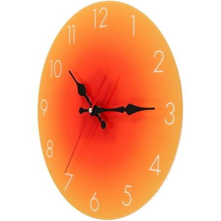 LEORX Wall Hanging Clock Decorative Orange Acrylic Glass Timekeeping for Homeowners Living Room 1Set