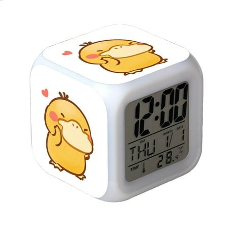 LISACANN LED Alarm Clock Pokémon Pattern Creative Desk Table Clock Glowing Electronic Colorful Digital Clock for Unisex Adults Girl Boy Kids Children Toy Birthday Present Gift QQ610-818