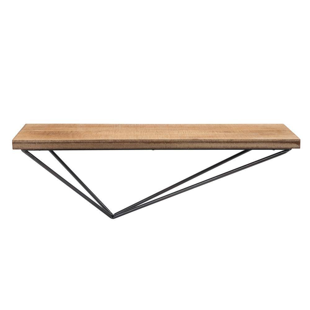 Magnolia Ranch Pine Floating Shelf with Diamond Asymmetrical Bracket