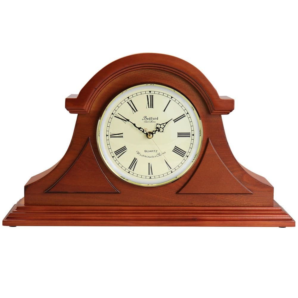Mahogany Cherry Mantel Clock with Chimes