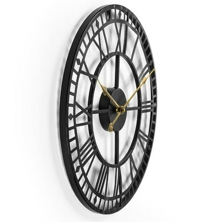 Masteelf 1pc Roman Numerals Clock Wall Hanging Clock Iron Art Clock Time Display Pendant Room Arrangement