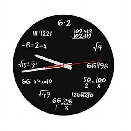 Math Wall Clock , Math Formulas Clock Quiz Clock in Black and White Math Equation Clock for Home, Office