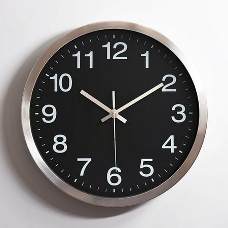 Metal stainless steel silent wall clock creative fashion living room aluminum wall clock-style 16