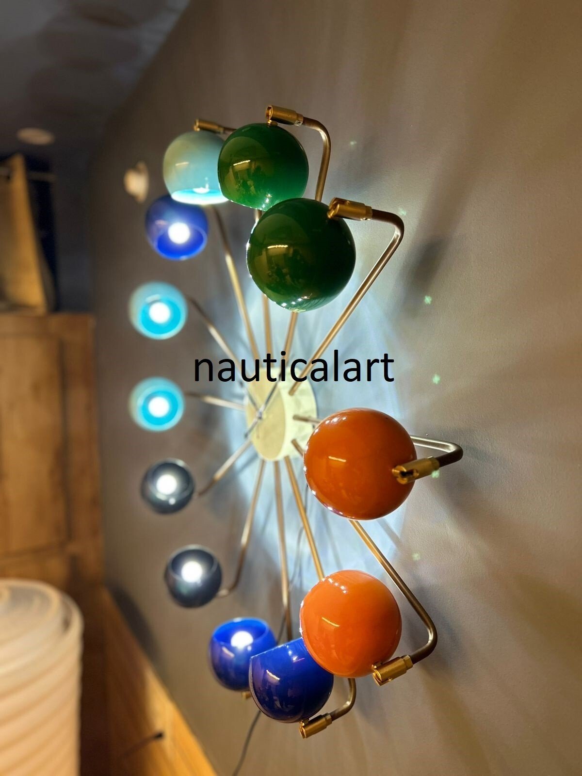 Mid Century Modern George Nelson Ball Wall Clock with Light 24 inch