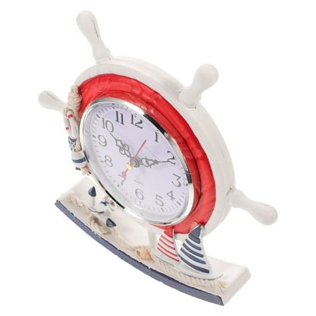 MLINS Adorable Red Wall Clock with Hanging Rope for Home Decoration Plastic Pendant 7 inch