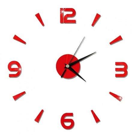 Modern 3D Wall Clock Sticker, Acrylic Mirror Design, Perfect Gift, 60x60cm / 23.6