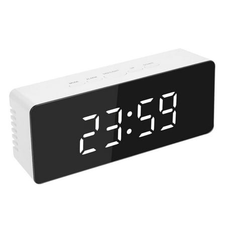 Multi-Functional Mirror Alarm Clock Digital Led Screen Bedside Night Light Brightness Adjustable Temperature Display Desktop Clock