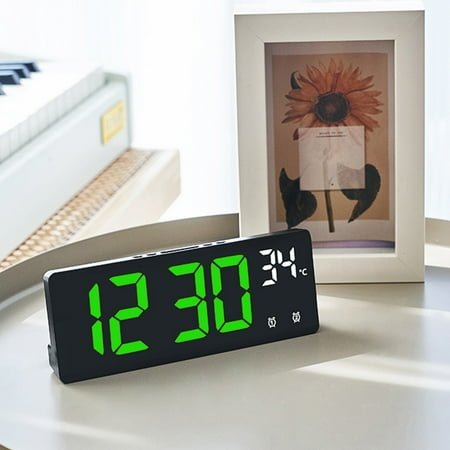 Multi Alarm LED Clock: Large Digital Display,Modern Time Manager,Set Multiple Alarms,Ideal for Desk,Bedside Table,Study & Kitchen Electronic Accessories Sale for Your Happy Life(Green)