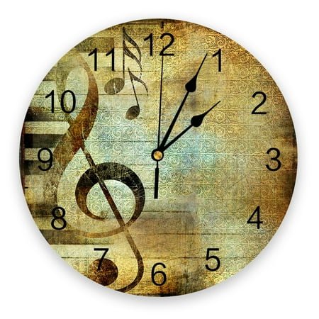 Musical Symbol Piano Wall Clock Modern Design Home Living Room Office Cafe ration Art Wall Watch