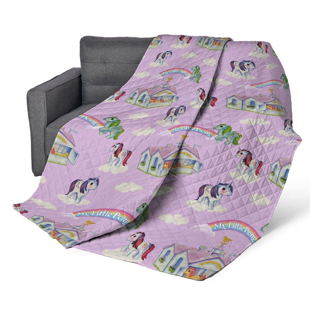 My Little Pony Vintage Pony Party Quilted Throw Blanket 60 x 80...