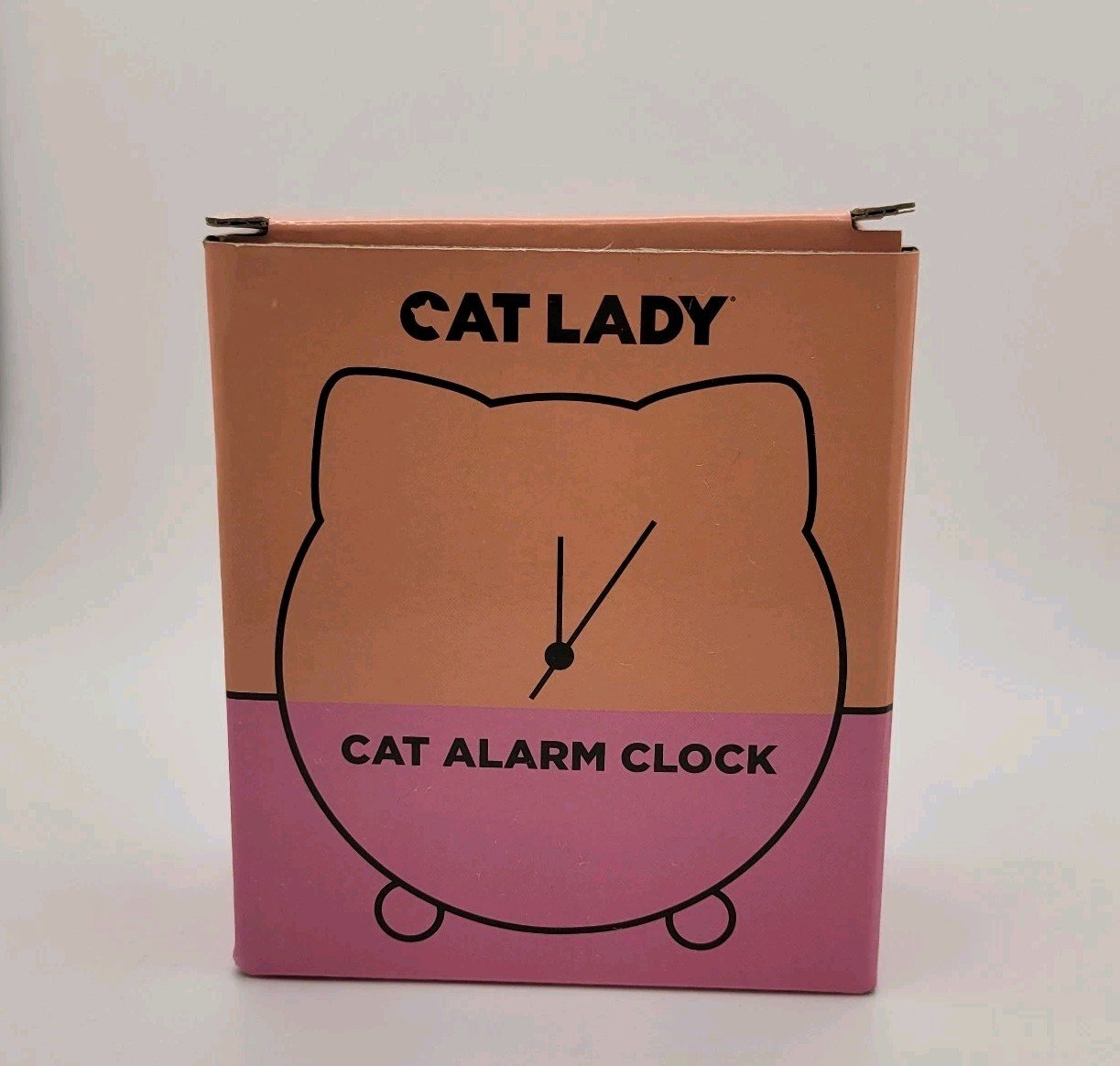 NEW Cat Lady Analog Alarm Clock Adorable Black Cat Ears Non-ticking Compact NIB