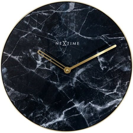NEXTIME WALL CLOCK MARBLE - BLACK