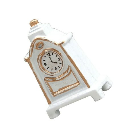 Niceauty Mini House Craft Decoration Square Retro Pendulum Clock Model 1Pack