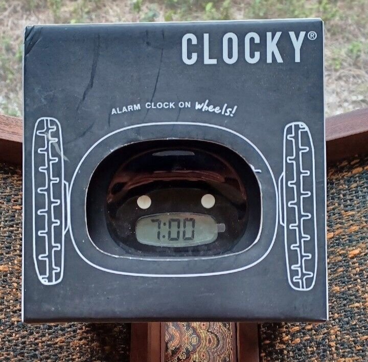 Original Clocky Alarm Clock on Wheels Extra Loud Rolling for Heavy Sleeper Black