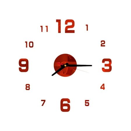OULII Wall Clock Acrylic Metal 1Pack 15.7In Round Modern Art Home Decorations Living Room
