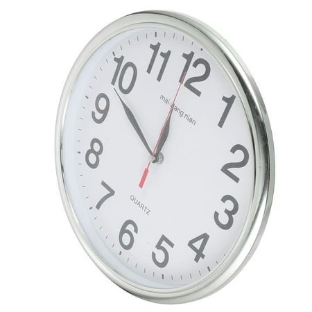 OUNONA Decorative Wall Clocks Clocs for Living Room Silent Square Silver